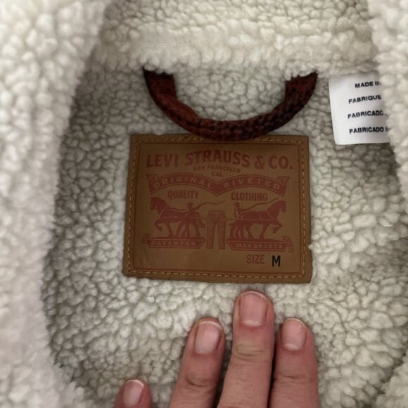 Levis NWT Plaid Sherpa-Lined Snap Jacket Men's Size M - Picture 10 of 13